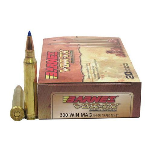 300 Winchester Magnum Ammunition - VOR-TX, 180 Grains, Tipped Triple-Shock X, Boat Tail (BT) Lead-Free, Per 20