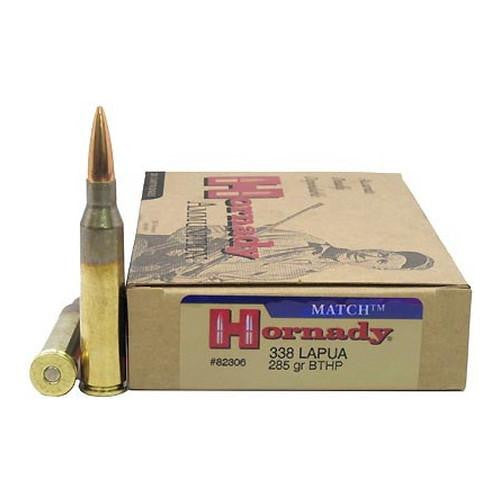 338 Lapua Ammunition by Hornady - 285 Gr BTHP Match, Per 20