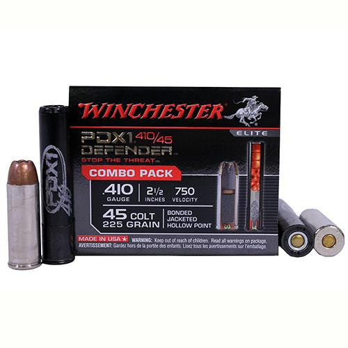 Defender Shotshells Combo Pack, 410 Gauge-45 LC, .5 oz-225gr, #3 DD-JHP, Per 20