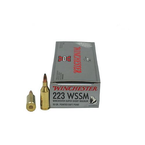 223 Winchester Super Short Magnum - Super-X, 55 Grains, Pointed Soft Point, Per 20