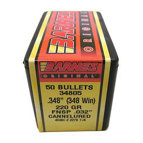 348 Caliber Bulets - Original, 220 Grains, Flat Nose Flat Base (FNFB), Per 50