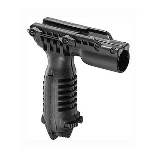 Vertical Foregrip - Black, w-Bipod, 1" Light Adapter