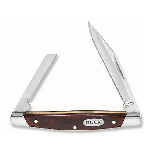 Duce - 2" Plain Blade, Clip Point, Coping, Wood Grain Handle, Boxed