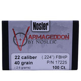 22 Caliber Bullets - Varmageddon, 40 Grains, Hollow Point Flat Base, Per 100