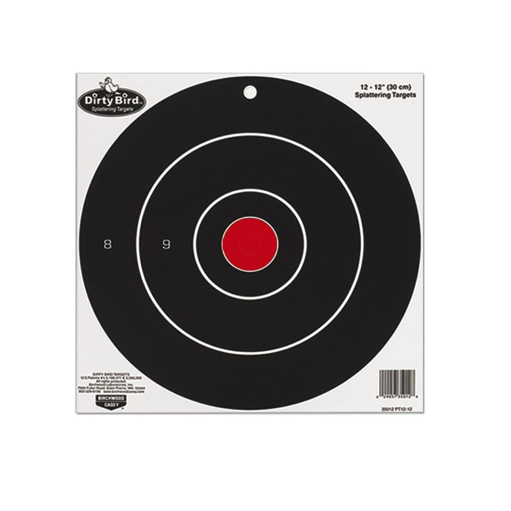 Dirty Bird Paper Targets - 12" Bulls Eye, Splattering Target (Per 100)