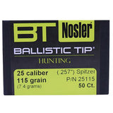 25 Caliber Bullets - Ballistic Tip Hunting, 115 Grains, Spitzer, Per 50