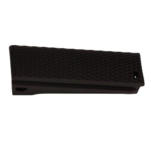 Colt, 1911 Government Mainspring Housing - Aluminum Checkered Flat Brushed Gloss Black Anodized