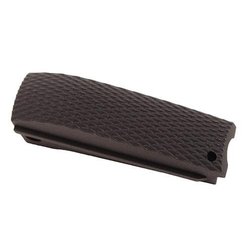 Colt, 1911 Government Mainspring Housing - Aluminum Checkered Arched Matte Black Anodized