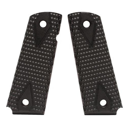 1911 Government-Commander 9-32" Thick Grips - G-10 Pirahna Solid Black