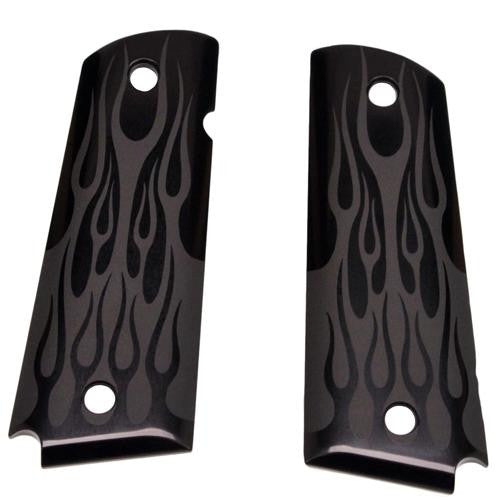 1911 Government-Commander 3-16" Thin Grips - Aluminum Flame Black Anodized