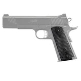 1911 Government-Commander 3-16" Thin Grips - G-10 Piranha Solid Black