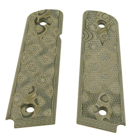 1911 Government-Commander 9-32" Thick Grips - G-10 Checkered G-Mascus Green