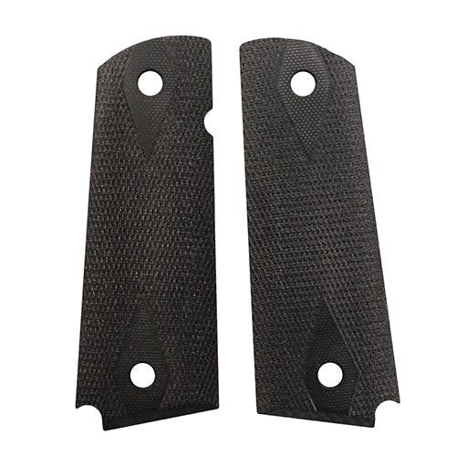 1911 Government-Commander 3-16" Thin Grips - G-10 Checkered Solid Black