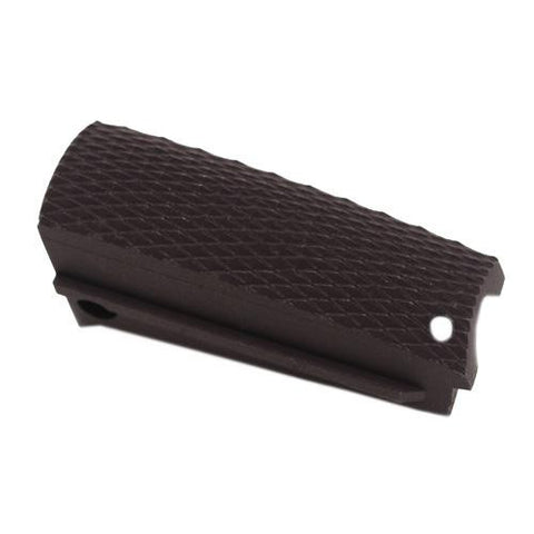 1911 Officer Main Spring Housing - Aluminum Checkered Arched Matte Black