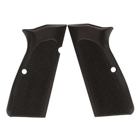 Browning Hi Power Grips - Checkered Aluminum Brushed Gloss Black Anodized