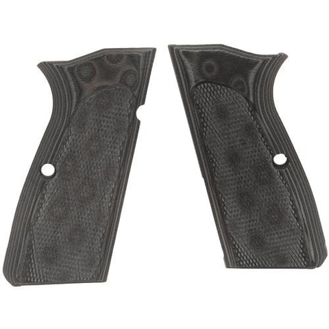 Browning Hi Power Grips - Checkered G-10 G-Mascus Black-Gray