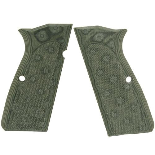 Browning Hi Power Grips - Checkered G-10 G-Mascus Green