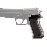 Sig P220 American Grips - Checkered Aluminum Brushed Gloss Black Anodized