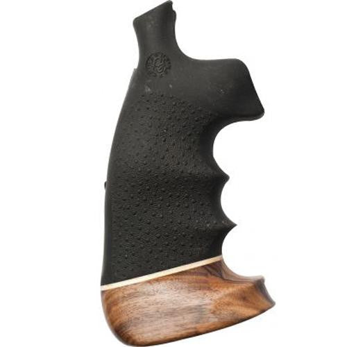 S&W N Frame Round Butt Grips - Rubber, Convert Monogrip w-Wood Big Butt, Black