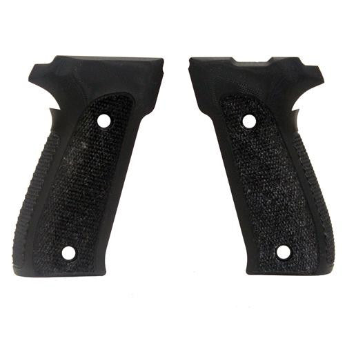 Sig P226 Grips - DAK, Checkered G-10 Solid Black