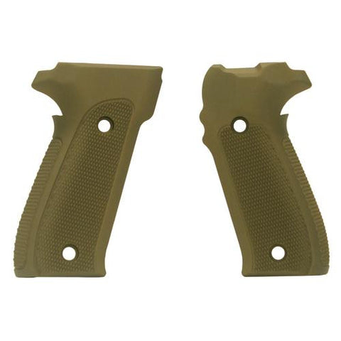 Sig P226 Grips - Checkered Aluminum Matte Green Anodized