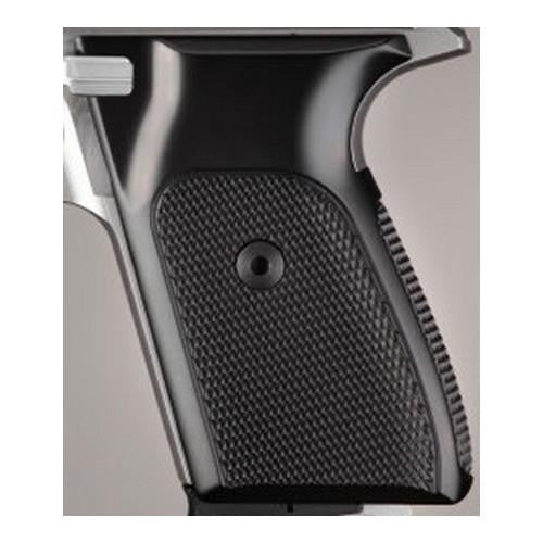 Sig P230-P232 Grips - Checkered Aluminum Brushed Gloss Black Anodized