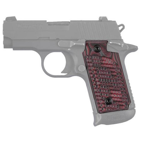 Sig P238 Grips - Pirahna G-10 G-Mascus Red Lava