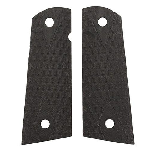 Colt & 1911 Government S&A Mag Well Grips - Chain Link, G-10 Solid Black