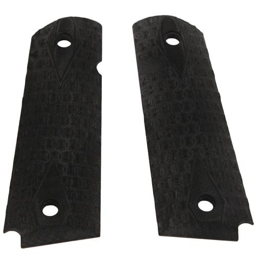 Colt & 1911 Government Grips - Chain Link G-10 Solid Black