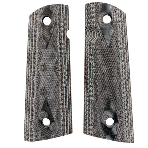 Colt & 1911 Government S&A Mag Well Grips - Checkered G-10 G-Mascus Black-Gray