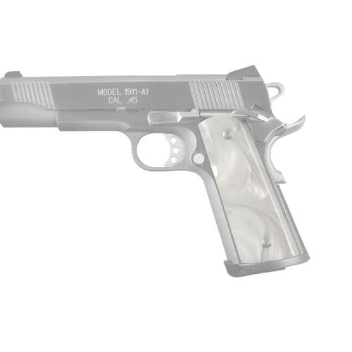 Colt & 1911 Government S&A Mag Well Grips - White Pearl Ambidextrous Cut