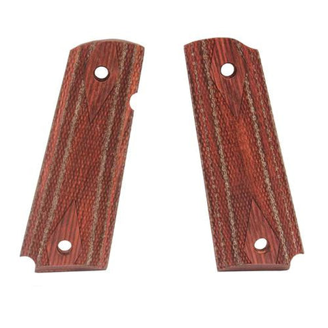 Colt & 1911 Government Grips - Rosewood Laminate Ambidextrous Safety Cut, Checkered