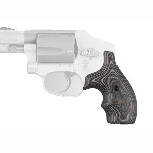 S&W J Frame Round Butt Grip - Bantam G-10 G-Mascus Black-Gray