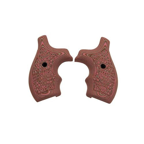 S&W J Frame Round Butt Grip - Bantam Piranha G-10 G-Mascus Pink Lava