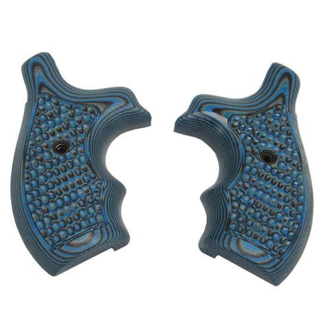 S&W J Frame Round Butt Grip - Bantam Piranha G-10 G-Mascus Blue Lava