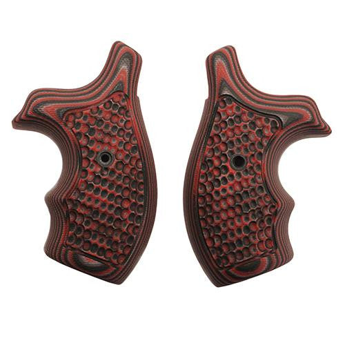 S&W J Frame Round Butt Grip - Bantam Piranha G-10 G-Mascus Red Lava