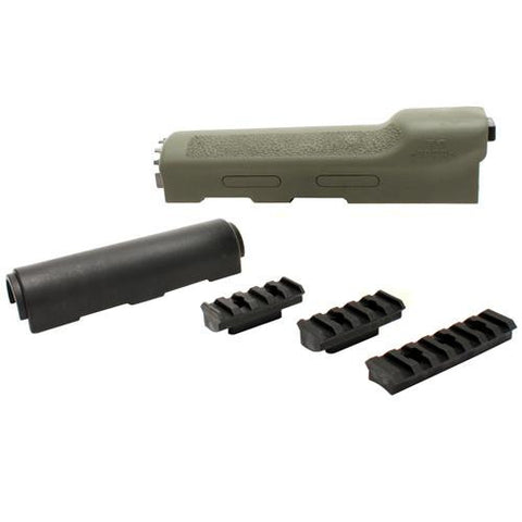 AK-47 Overmolded Forend - Yugo Style, Rubber Grip Area, Olive Drab