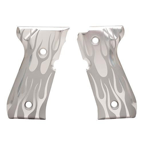 Beretta 92 Grips - Flame Aluminum Clear Anodized