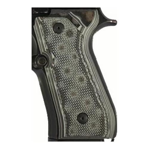 Beretta 92 Grips - Checkered G-10 G-Mascus Black-Gray