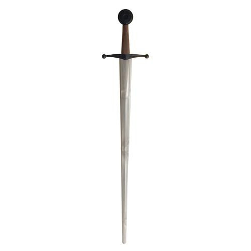 Composite Single Hand Sword - Silver Blade, Black Guard, Brown Handle, Black Pommel