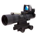 ACOG 3x30mm Compact Dual Illuminated Scope - Amber Chevron .223-62gr Ball Reticle, RMR 9.0 MOA Amber Dot, Black