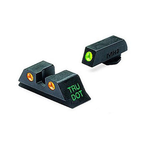 Glock - Tru-Dot Sights - 9mm-357 Sig-.40 S&W-.45 GAP, Green-Orange, Fixed Set