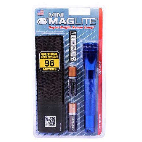 Mini-Mag Flashlight - AA Holster Pack, Blue