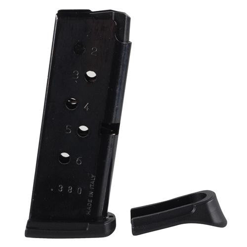 LCP Magazine, .380 ACP, 6 Rounds, Blued with Finger Rest