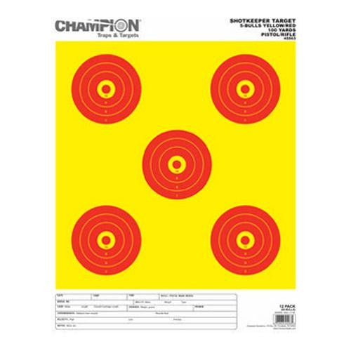 Shotkeeper 5 Bulls (Per 12) - Bright Yellow-Red, Large