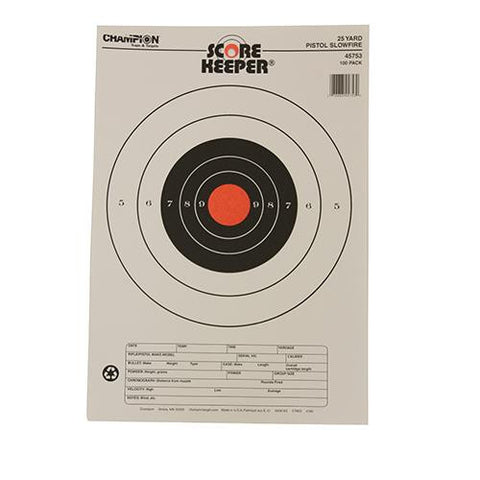 25 Yard Pistol Slow Fire O-B (Per 100)