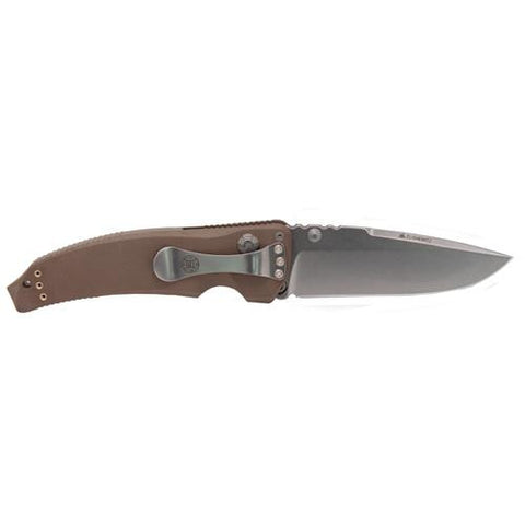 EX03 Folder 4" - Drop Point Blade, Tumble Finish, Polymer, Matte Brown