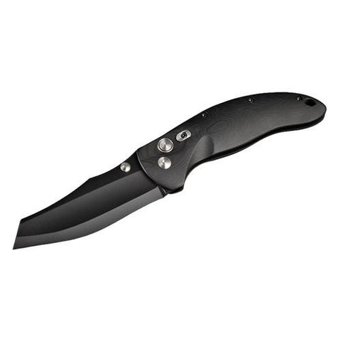 EX04 Folder 4" Wharncliffe Blade - Black Finish, Solid Black