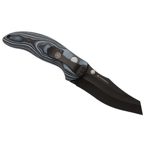 EX04 Folder 4" Wharncliffe Blade - Black Finish, G-Mascus Black-Gray