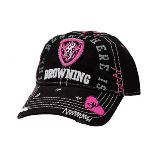 Ladies Sweetheart Cap - Black-Hot Pink